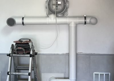 sistema de ventilación para la mitigación del radon en un garaje
